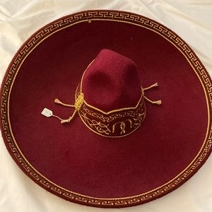 Burgundy Charro Hat 7 1/4